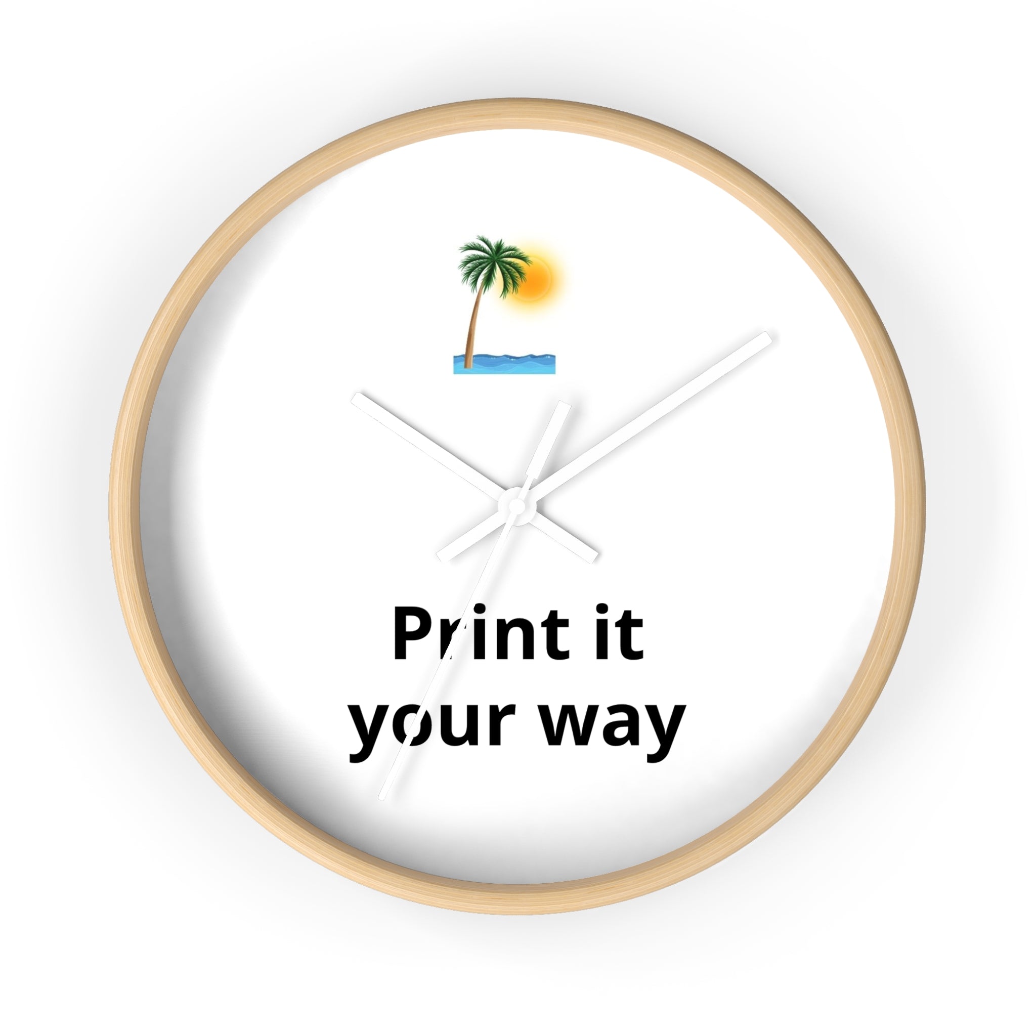 Tropical Palm Wall Clock — Customizable 'Print it your way' Beach Design