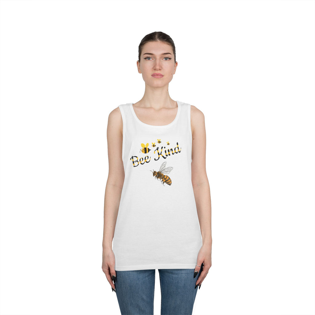 Bee Kind Tank Top — Floral Bee Graphic Summer Shirt