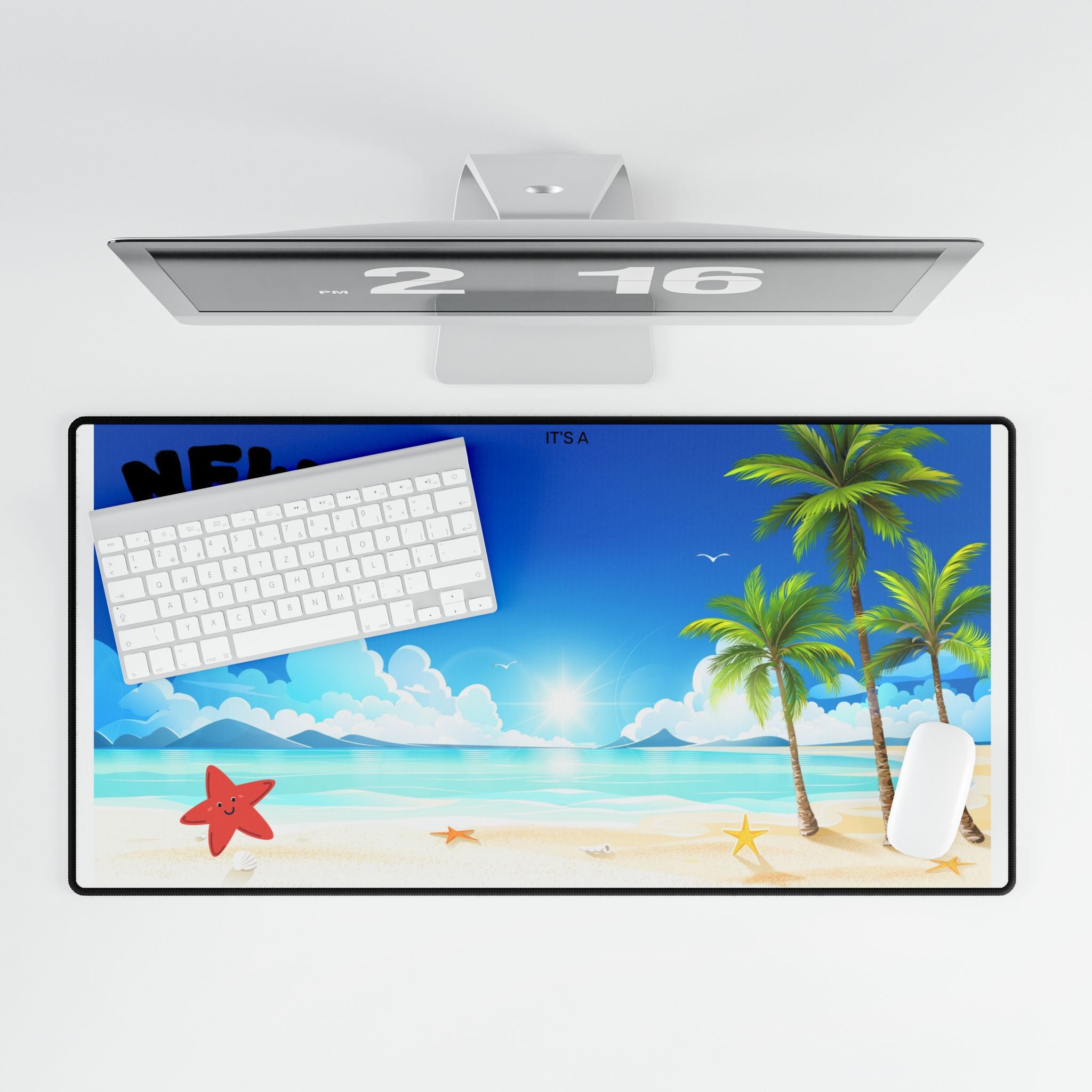 Beach Sunrise Desk Mat — "It's a New Day" Gaming & Office Mousepad