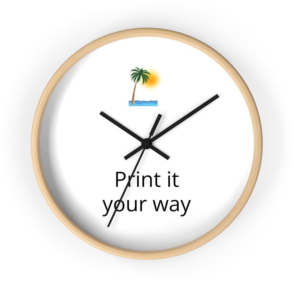 Tropical Palm Wall Clock — Customizable 'Print it your way' Beach Design