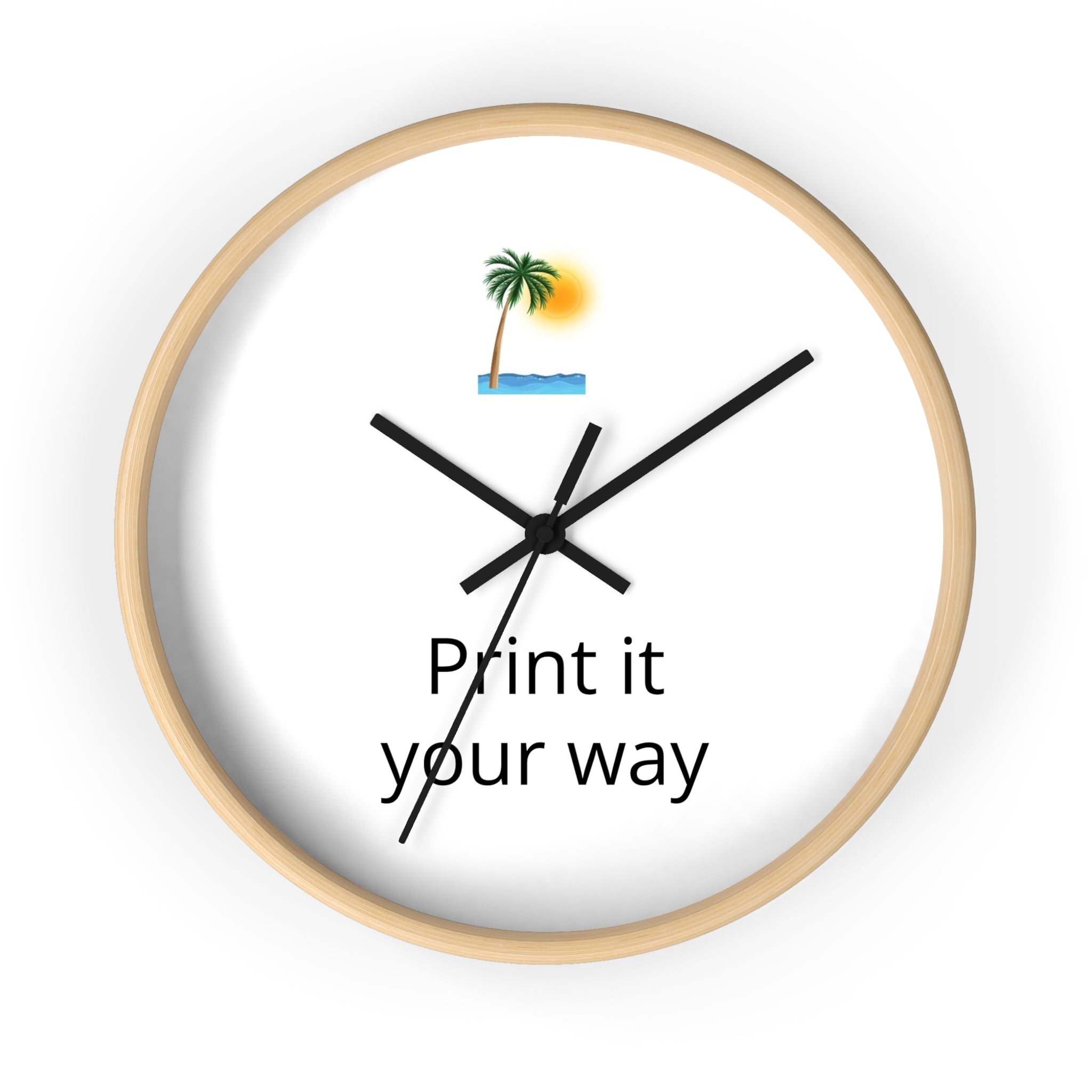 Tropical Palm Wall Clock — Customizable 'Print it your way' Beach Design