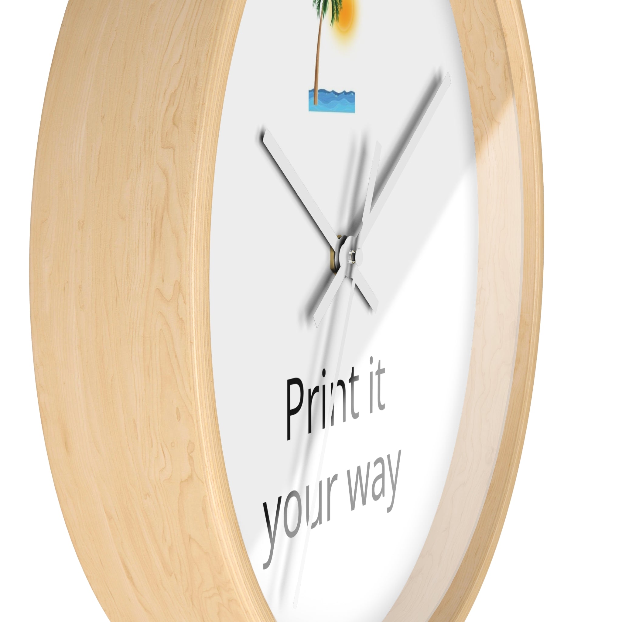 Tropical Palm Wall Clock — Customizable 'Print it your way' Beach Design
