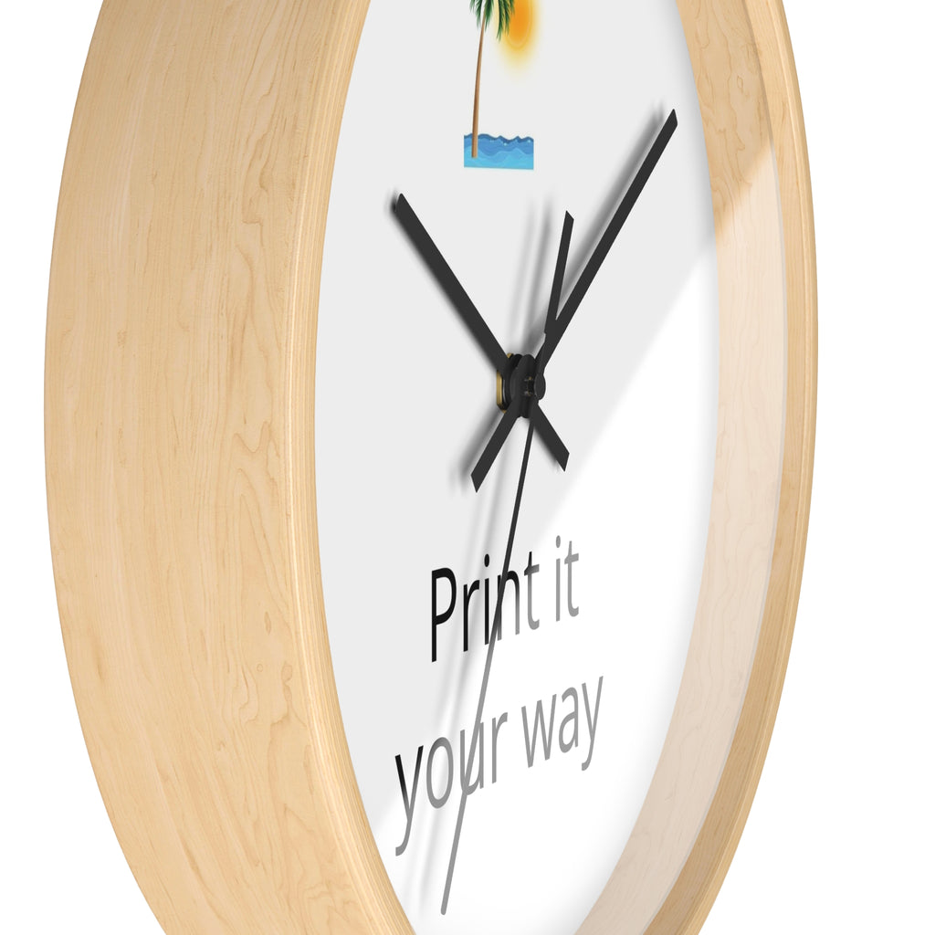 Tropical Palm Wall Clock — Customizable 'Print it your way' Beach Design