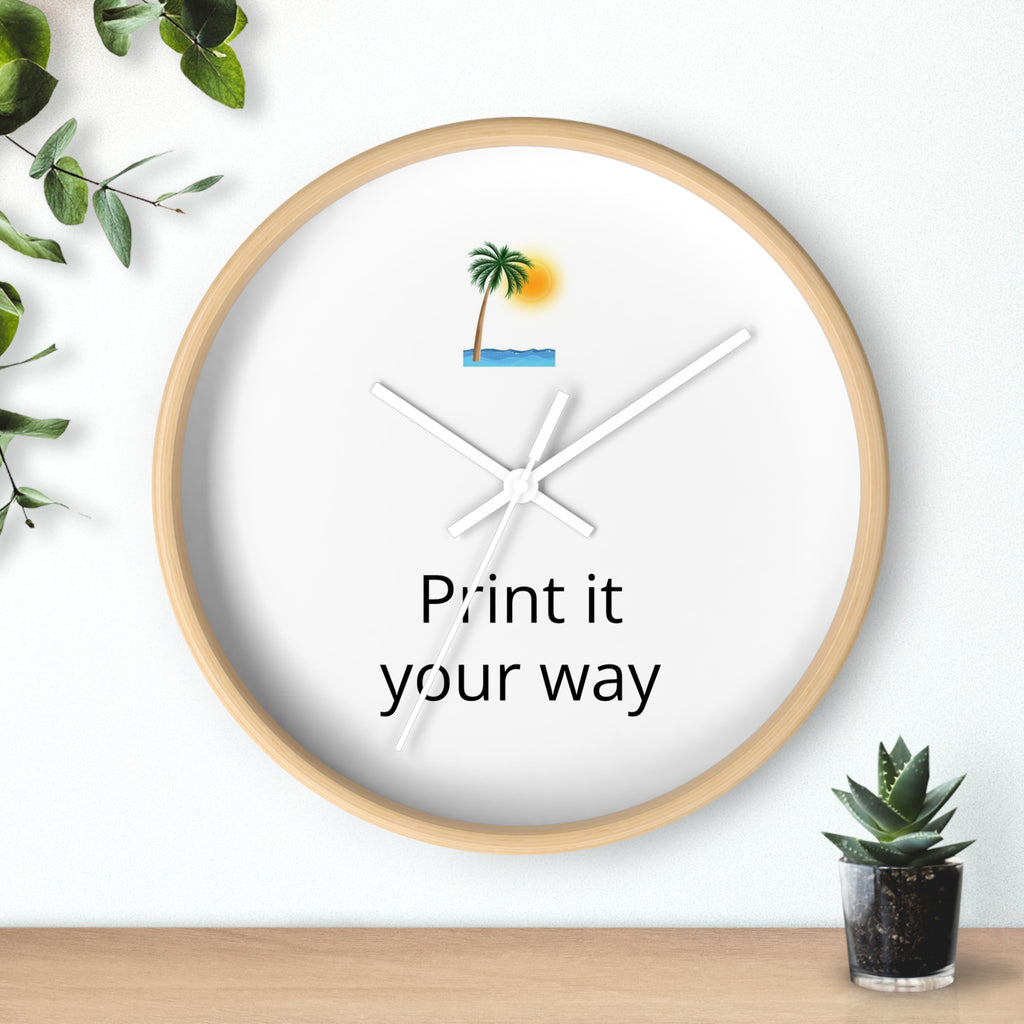 Tropical Palm Wall Clock — Customizable 'Print it your way' Beach Design